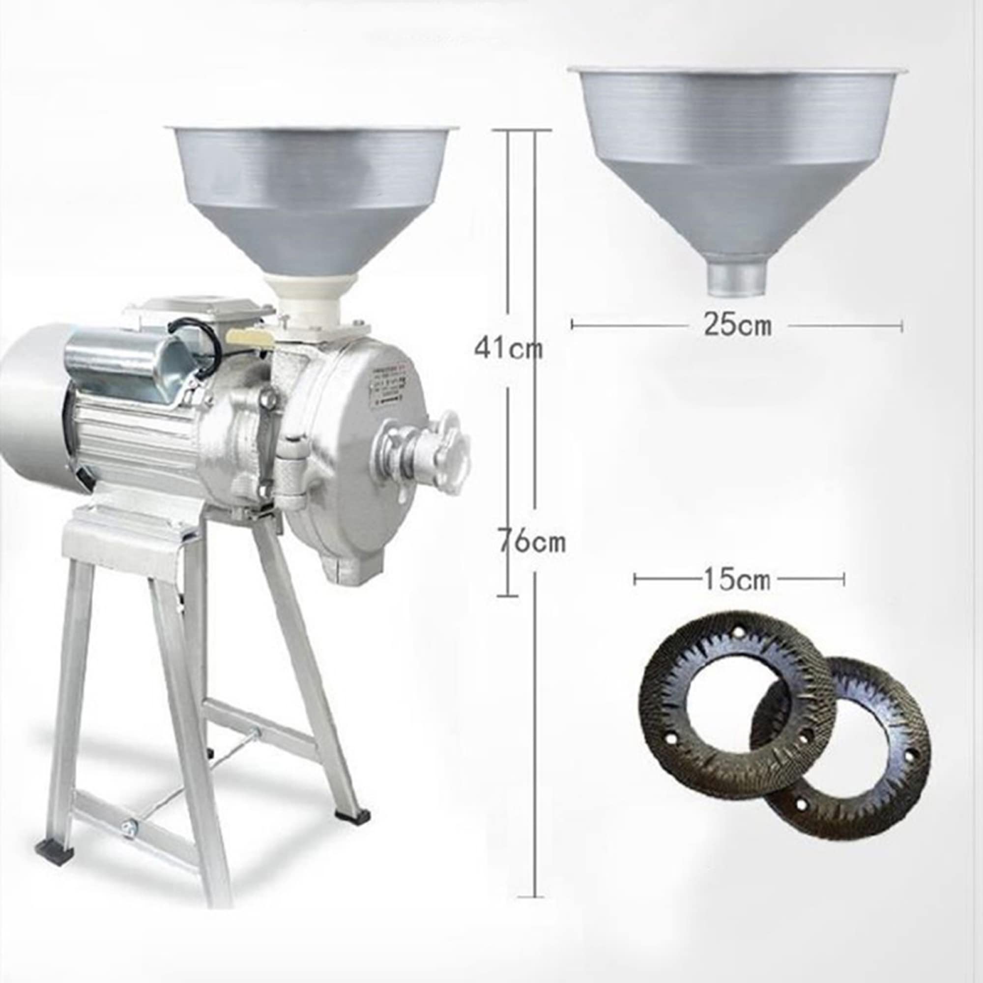 Molinillo de alimentos eléctrico Molino de granos Molino húmedo Molinillo de café, Molinillo de maíz de acero inoxidable comercial Fresadora de harina industrial para pimienta, soja, maní
