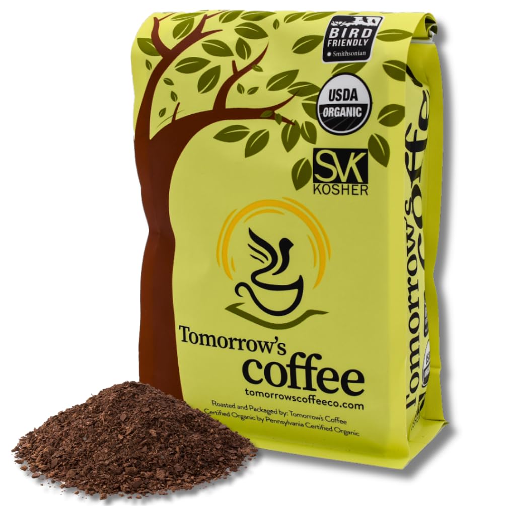 Tomorrow's Coffee Organic, Fair Trade, Shade Grown Whole Bean bird friendly coffee | Dark French Roast with chocolate flavor | Sustains Amazon