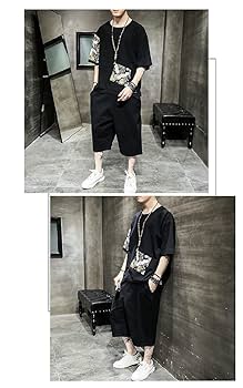 Amazon.co.jp: セットアップメンズTシャツハーフパンツ上下