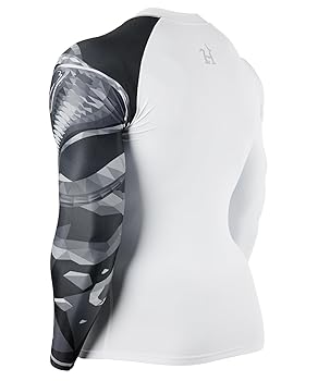HUGE SPORTS Men's Swim Shirts Long Sleeve Zip Rash Guard UPF