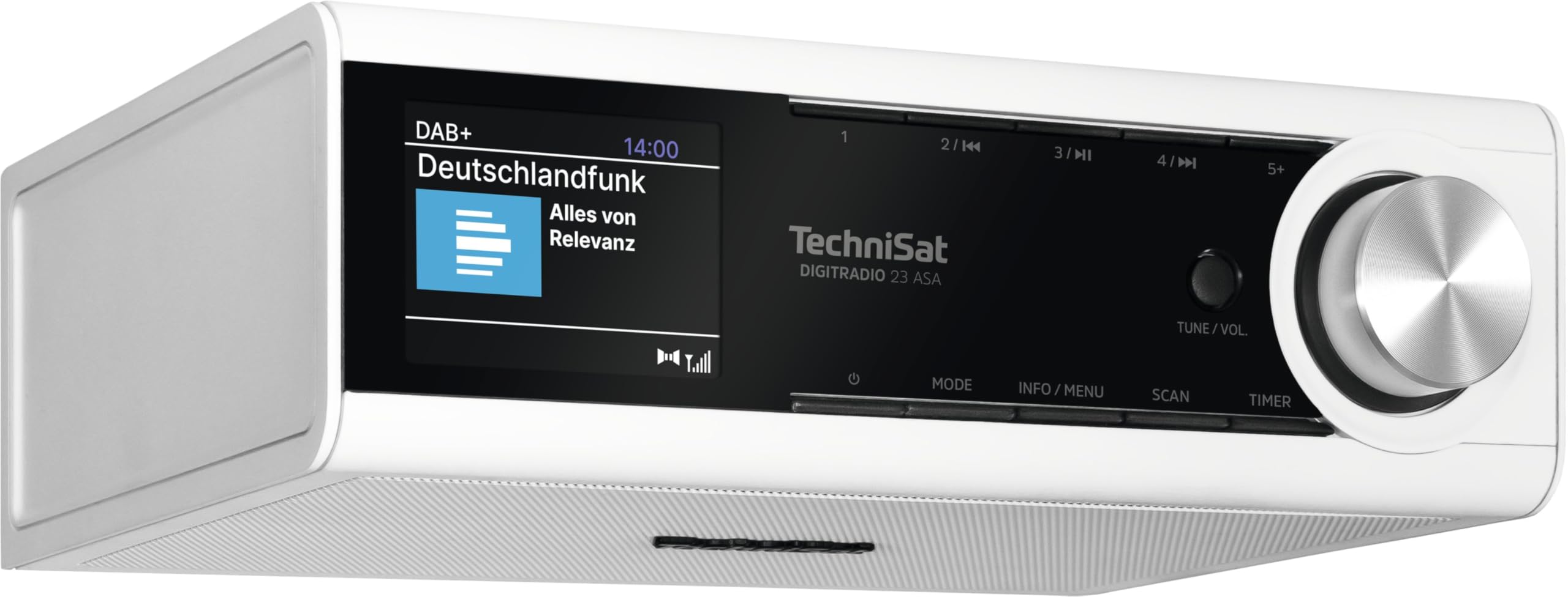 TechniSat DIGITRADIO 23 ASA Radio encastrable de cuisine avec alerte automatique de sécurité (ASA, radio de cuisine DAB, FM, écran couleur TFT à intensité variable, streaming audio Bluetooth, 2 W