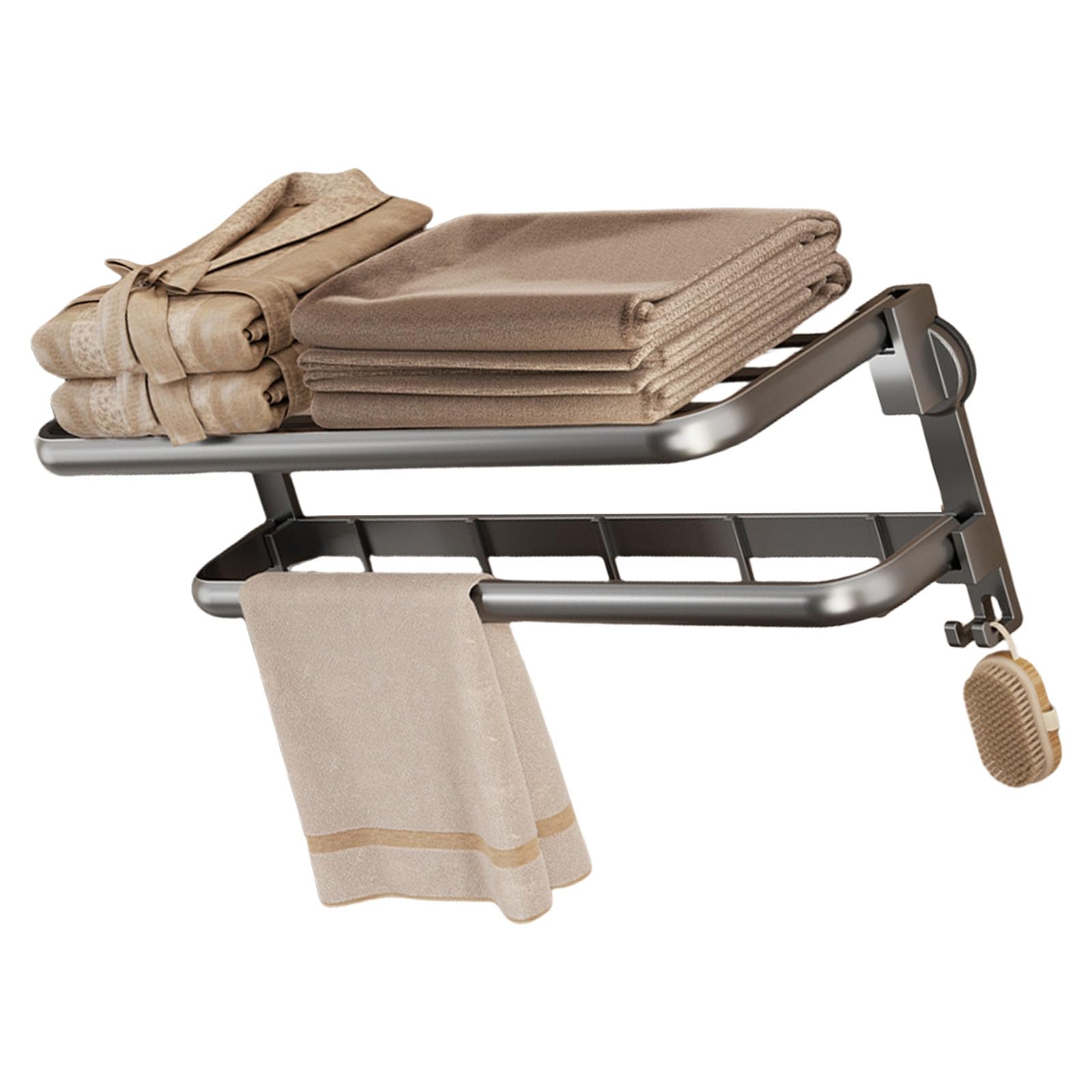 Quick Installion Suction Towel Rack Accessory for Bathroom Kitchen Without Drilling Need Strong Adhesive Glass Surfaces Suction Cup Clothes Drying Rack