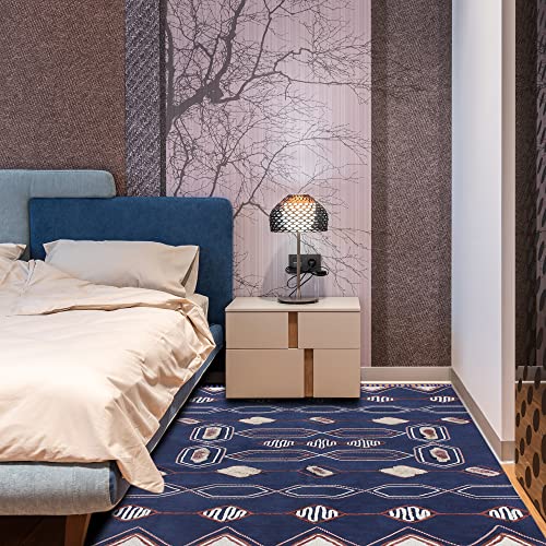 Tapis imprimé à la main pour harmoniser une décoration de salon
