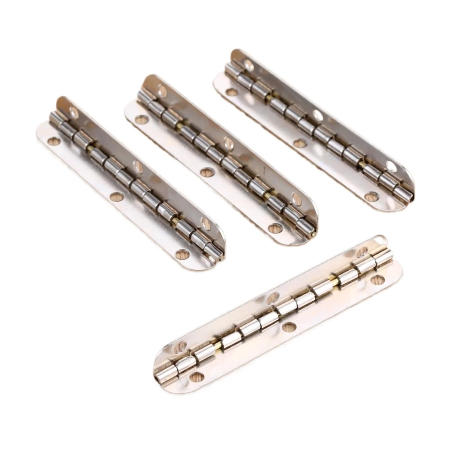 Kdhcvkz Silver 90 Degree 4Pcs Hinges + 24 Screws 6 Holes 65 * 15Mm Wood Hinges 90/180 Degree(Silver 90 Degree)