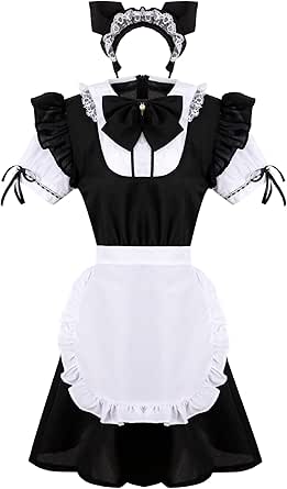 fansheng French Maid Lolita Dress with Cat Ear Costume