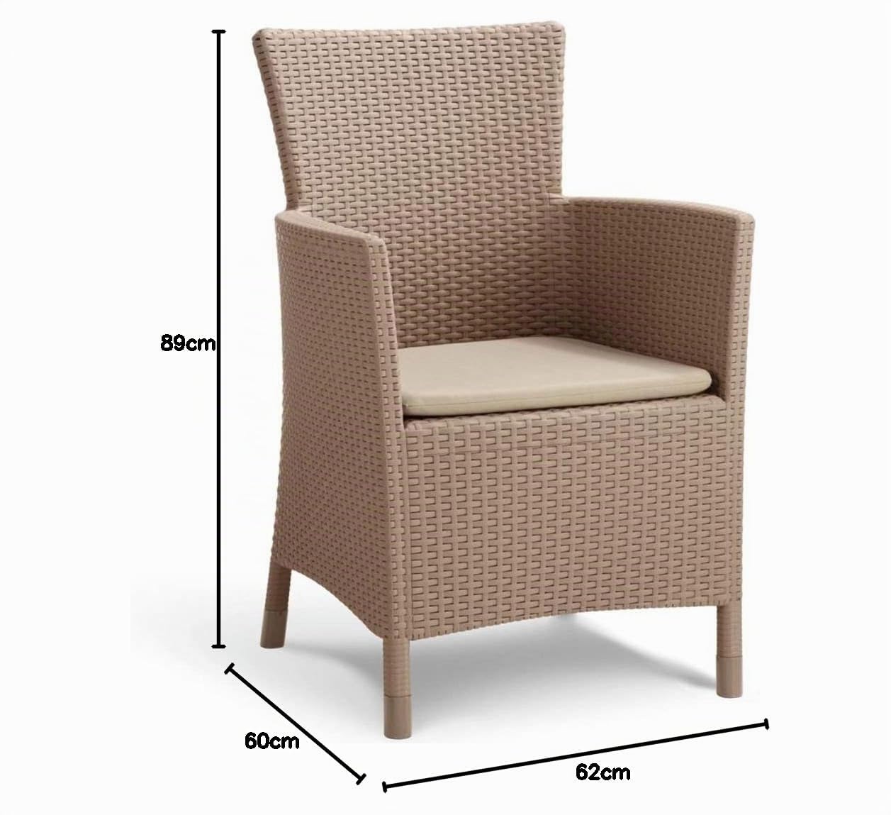 Keter Chaise de salle à manger de jardin Iowa Cappuccino 215519