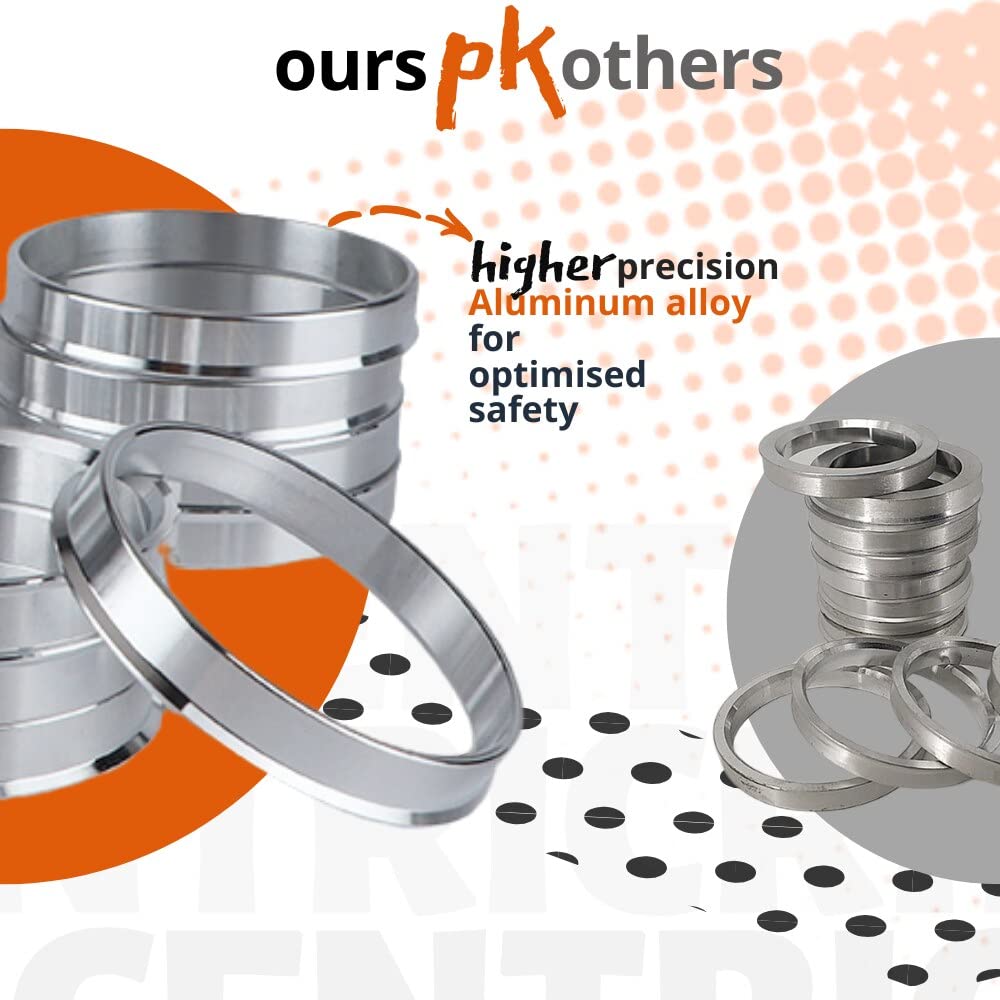Anillos Centradores Ruedas Anillos Centradores X AUTOHAUX 67.1 A 65.1 Mm - Aleación Aluminio, Pack 4 Unidades Adaptador Ruedas Coche