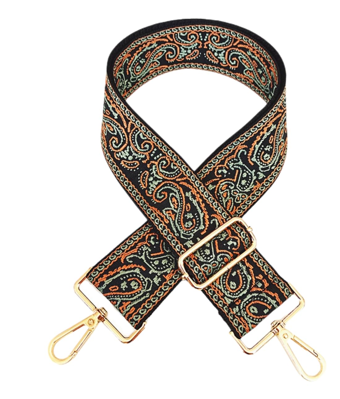 Zhiheng 1pc Adjustable Strap Replacement 2in Wide Paisley Jacquard Belt Purse Charms for Crossbody Guitar Camera Bag