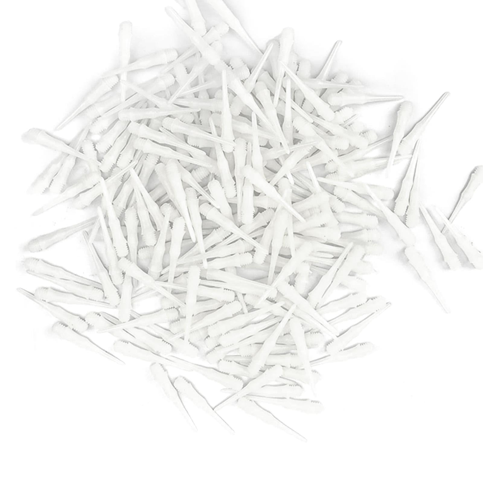 200 Pièces Pointe Plastique pour Flechette, 27 mm Embout Flechette, 2BA Blanc Pointes de Fléchettes, Accessoires Remplacement Fléchettes pour Compétition Professionnelle et Passe-Temps