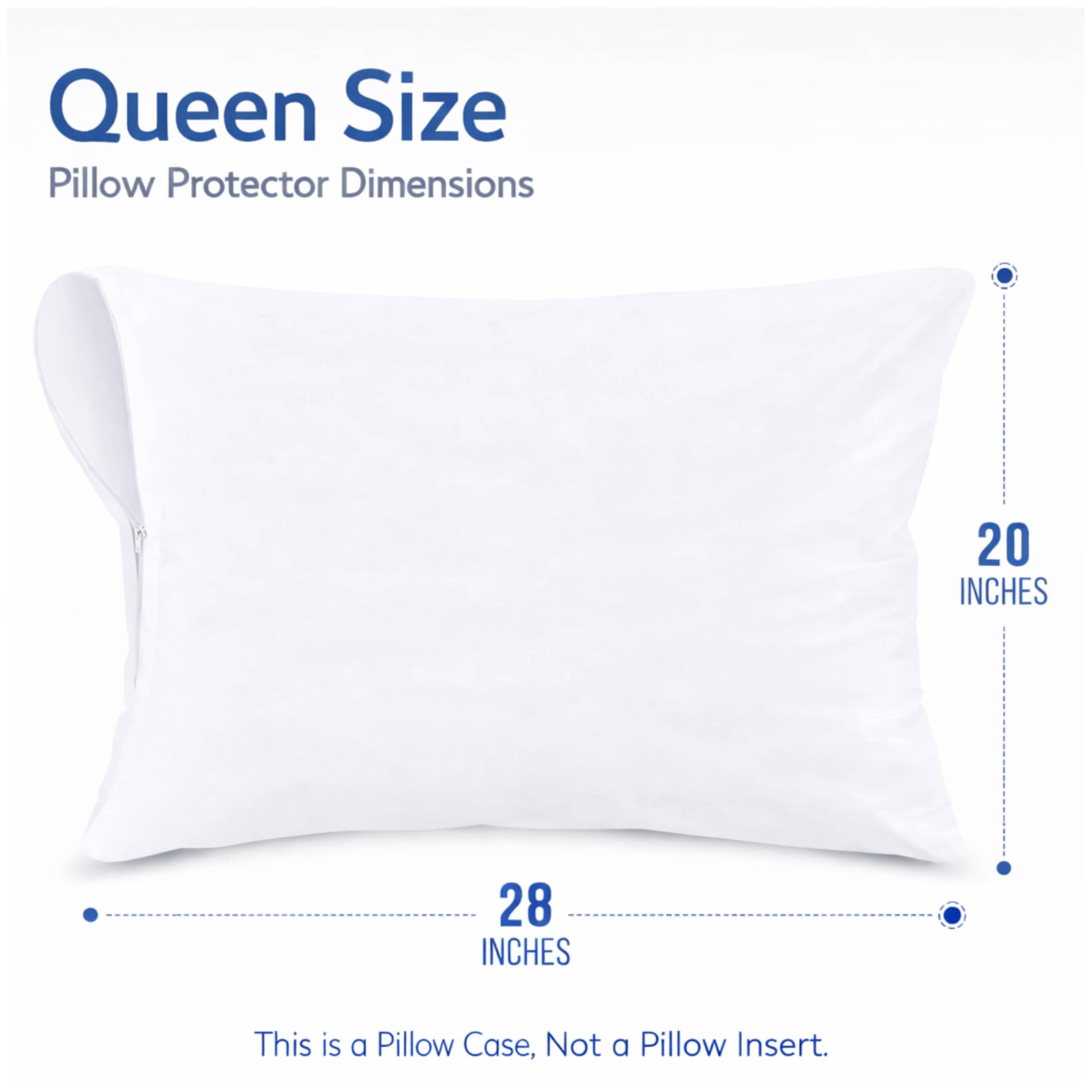 Waterproof Pillow Protectors with Zipper Queen Size 2 Pack Zippered Pillow Covers, Breathble and Noisless Pillow Encasements, Moisture Wicking Pillowcases - 5