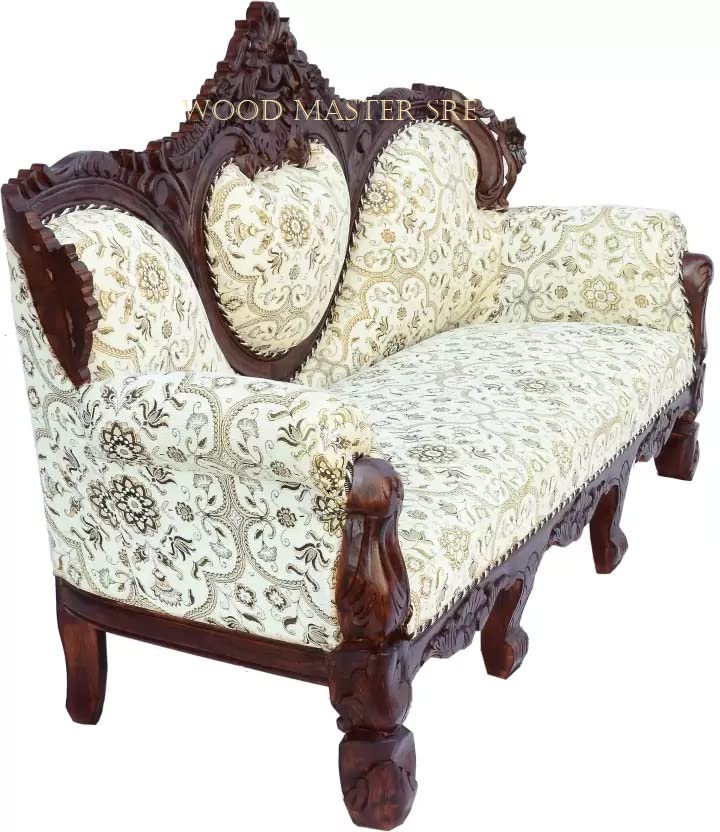 Image of Luxury Wooden Teakwwood Five Seater Sofa Set for Living Room (Honey Brown) Solid Wood Outdoor Chair 5 Seater Sofa | (8)