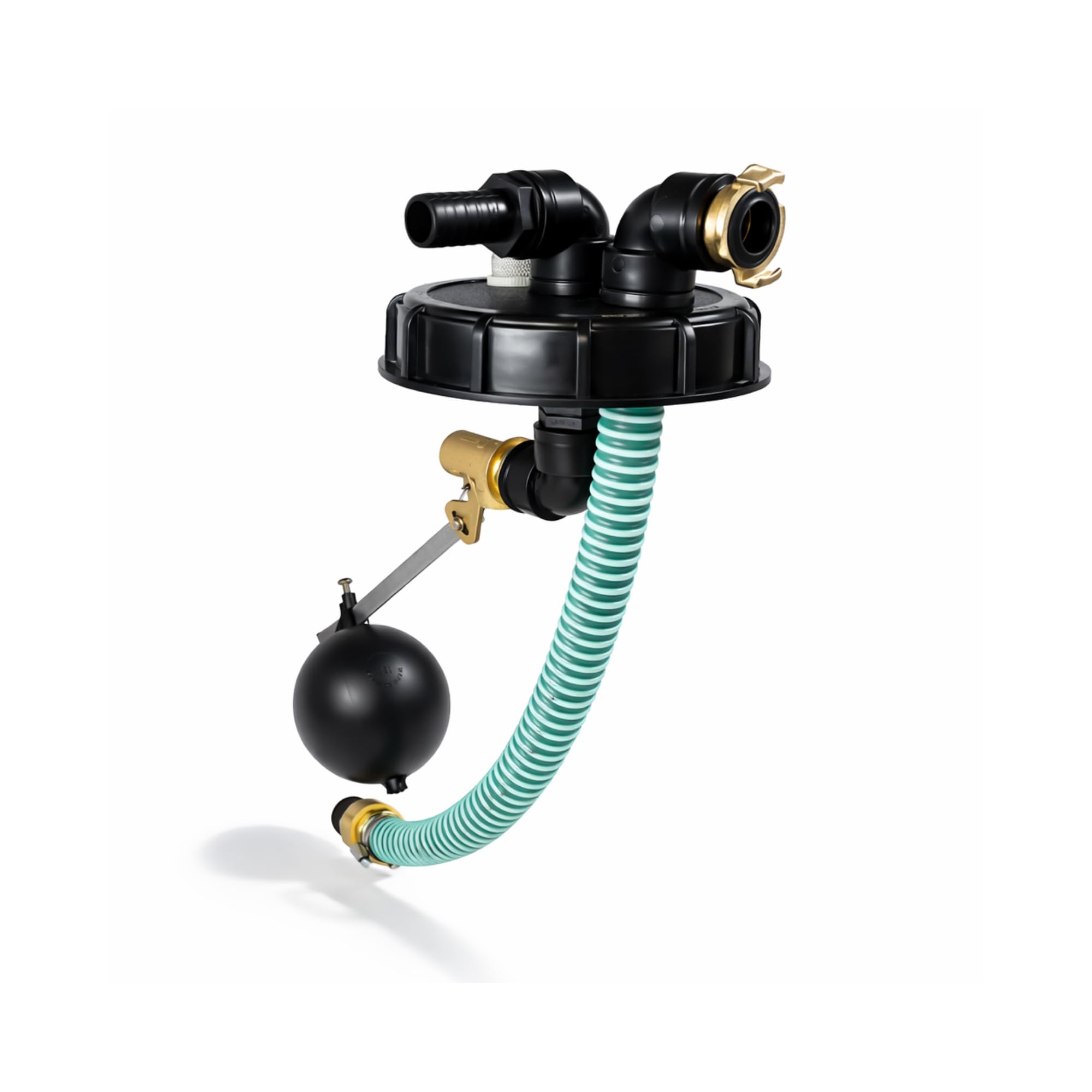 Fn-Technik Black|Green|Yellow Ibc Rainwater Inlet With Overflow Protection, Polypropylene (Pp), Stainless Steel, Cylinder,