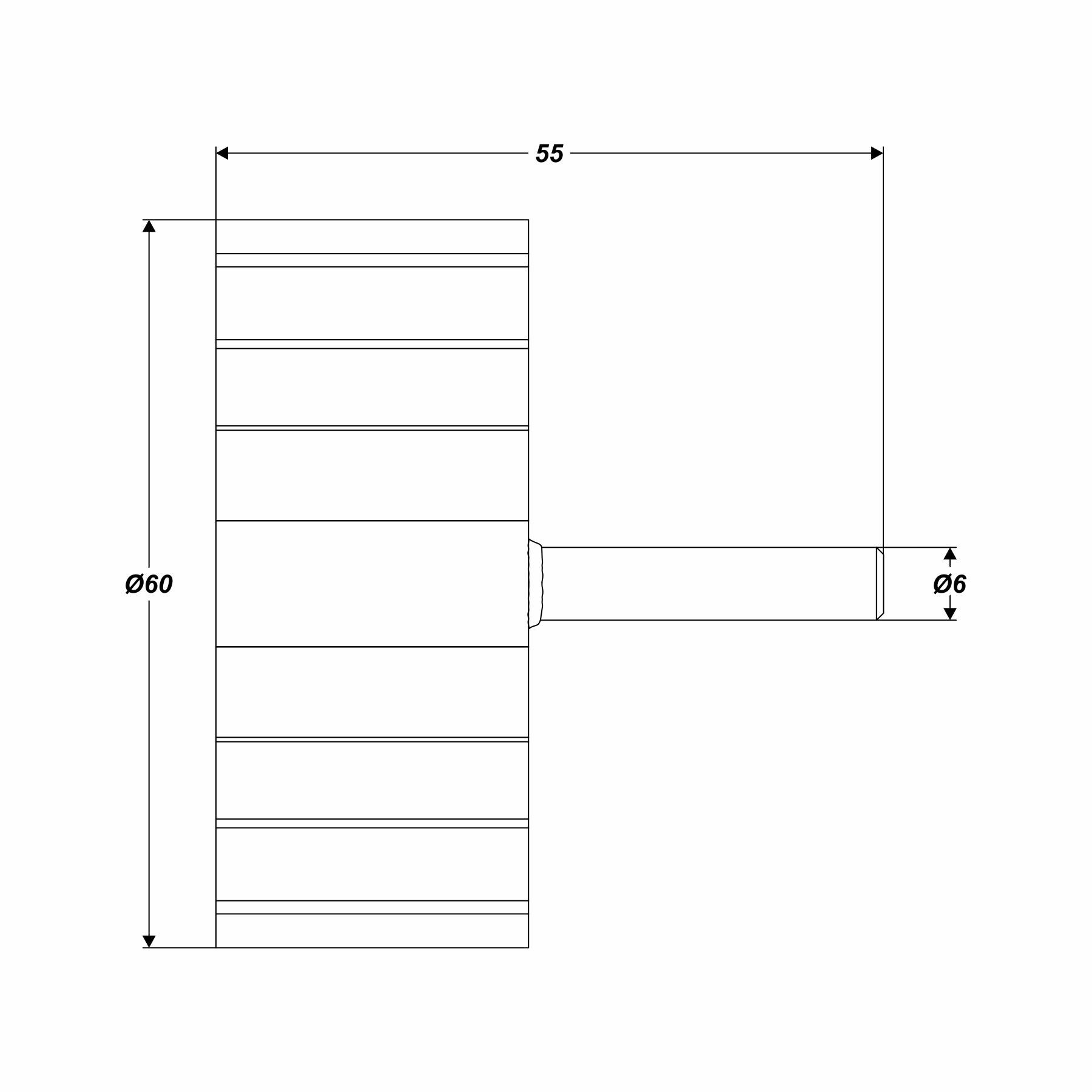 Volkers Fächerschleifer Ø60mm, 6mm Schaft, P40, Höhe 55mm – Robustes Lamellenschleifwerkzeug