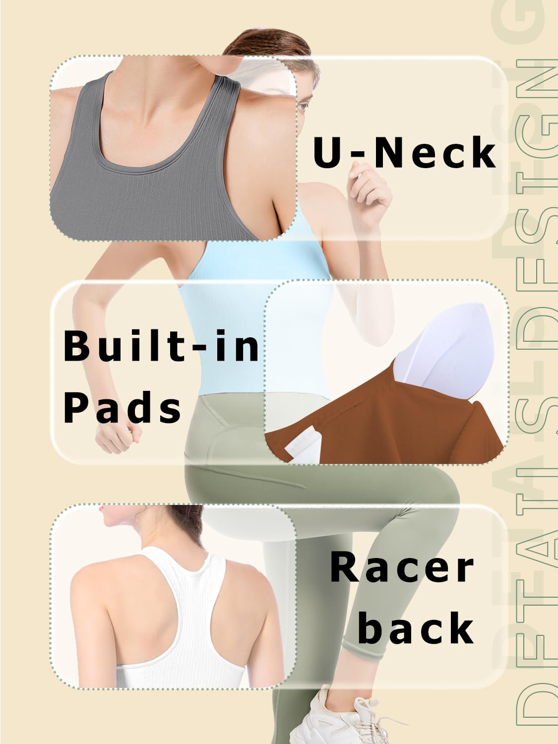 Longline biustonosz sportowy tank top biustonosz dla kobiet bezszwowy biustonosz sportowy prążkowane topy treningowe wyściełany krótki top fitness joga