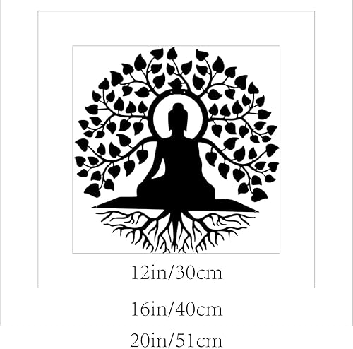 Miniatura 5 de Arte de pared de metal de Buda, decoración de pared hindú de Patna, estudio de yoga, letrero de metal Om, regalo para el hogar, arte zen, decoración