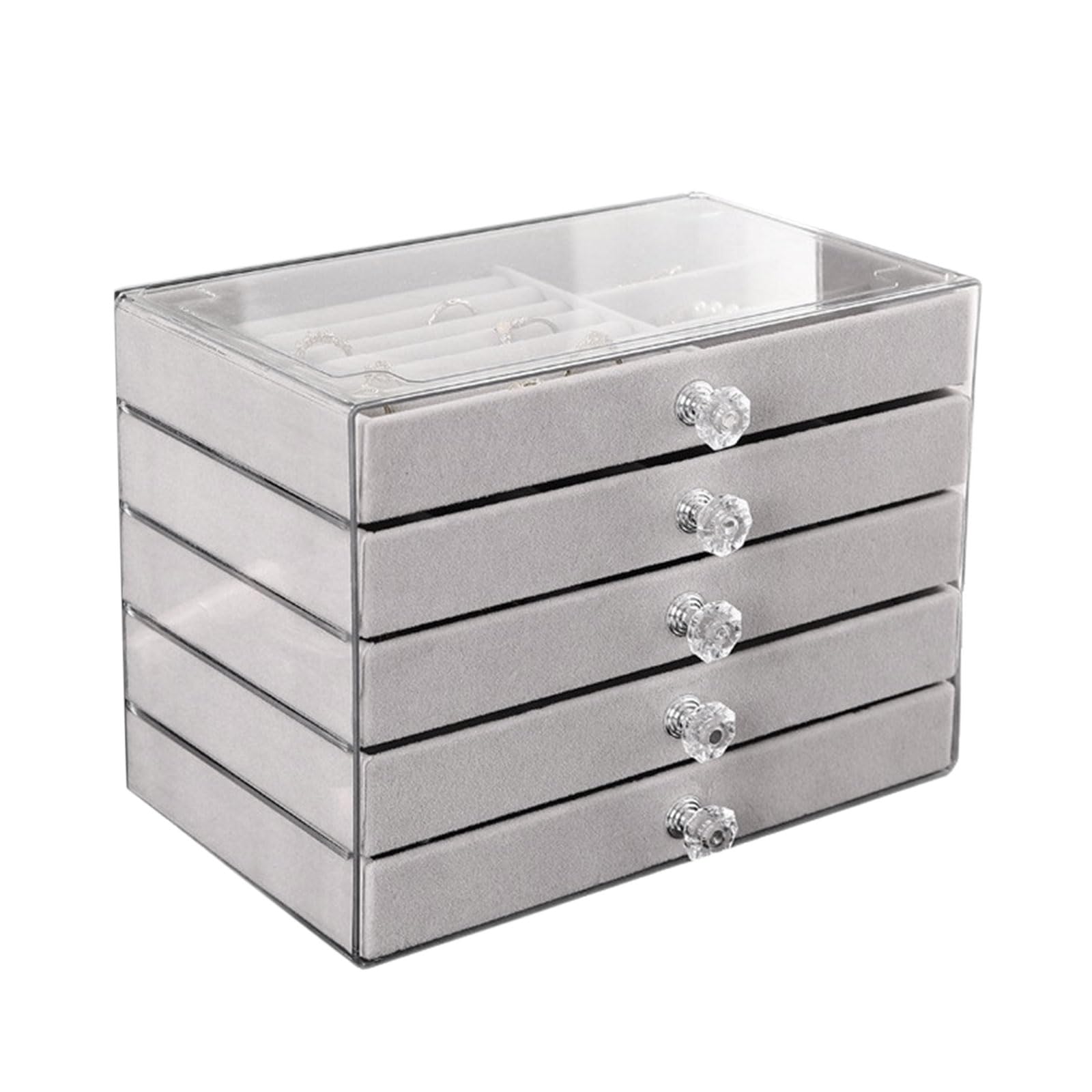 HDOYTXXM Jewelry Organiser Storage Box Velvets Lined Adjustable Compartments Display Case for Earrings Necklaces Bracelets Versatile Jewelry Box with Adjustable Compartments
