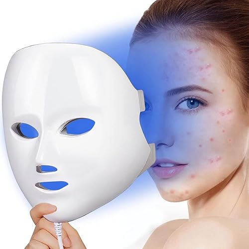 NEWKEY Skin Care Beauty Mask（MJ-06）, Red Light Therapy Mask for Face Wrinkles, LED Face Mask Light Therapy, Blue&Red Light Therapy for Face Acne
