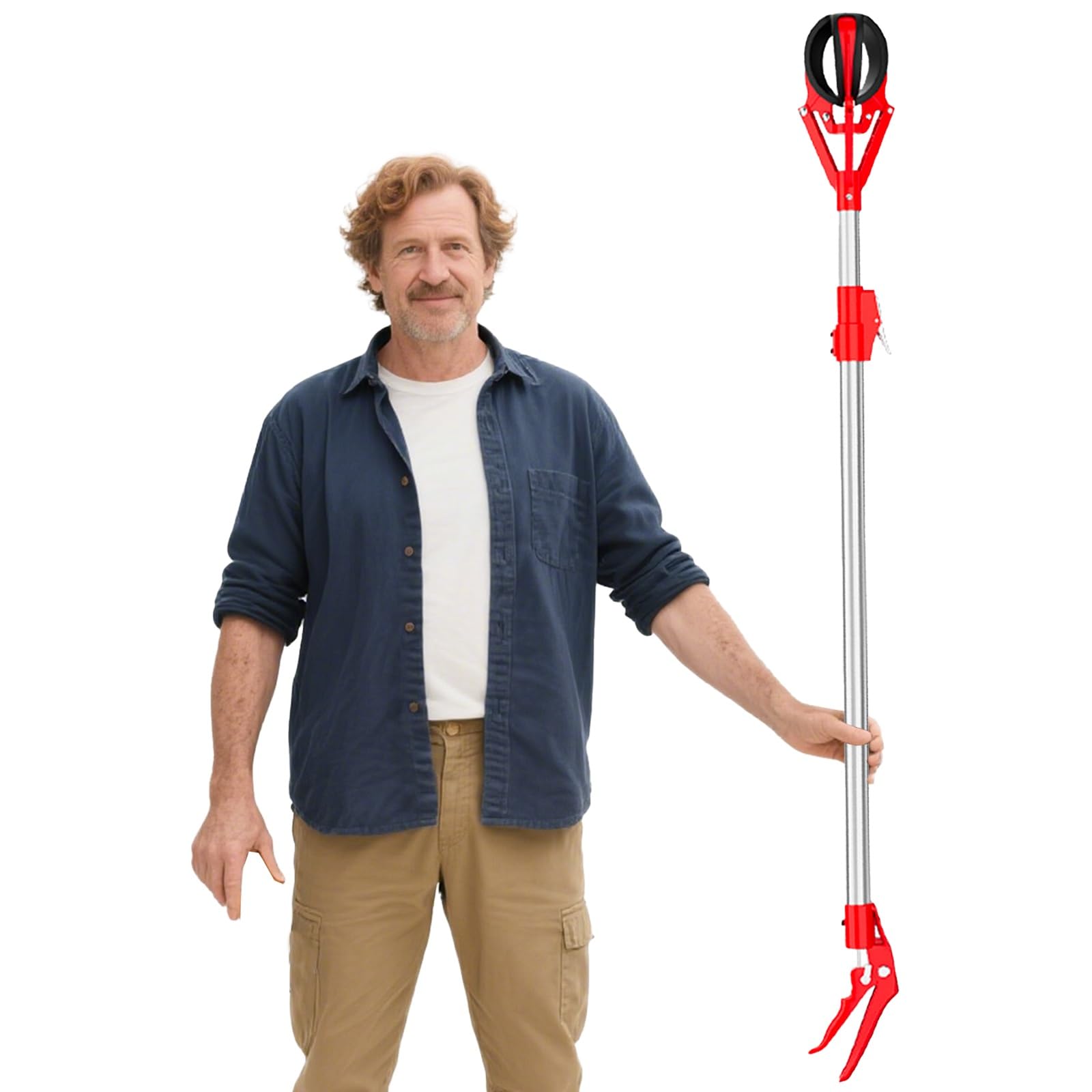 AMUFJJ Recoge Fruta recogedor de Frutas Recolector De Fruta Pequeño con Pértiga, Ajustable Y Ligero, Ideal para Recoger En Altura, Naranjas Guayaba(L 1.8m (5.9ft) - 3.0m (9.8ft))