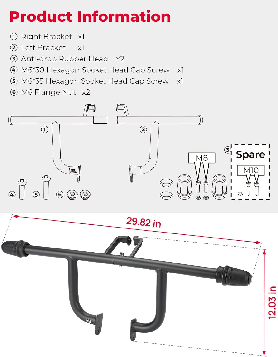 KEMIMOTO Engine Guard Crash Bar Compatible with Navi 2022 2023 2024 2025 CNC Aluminum Crash Bars