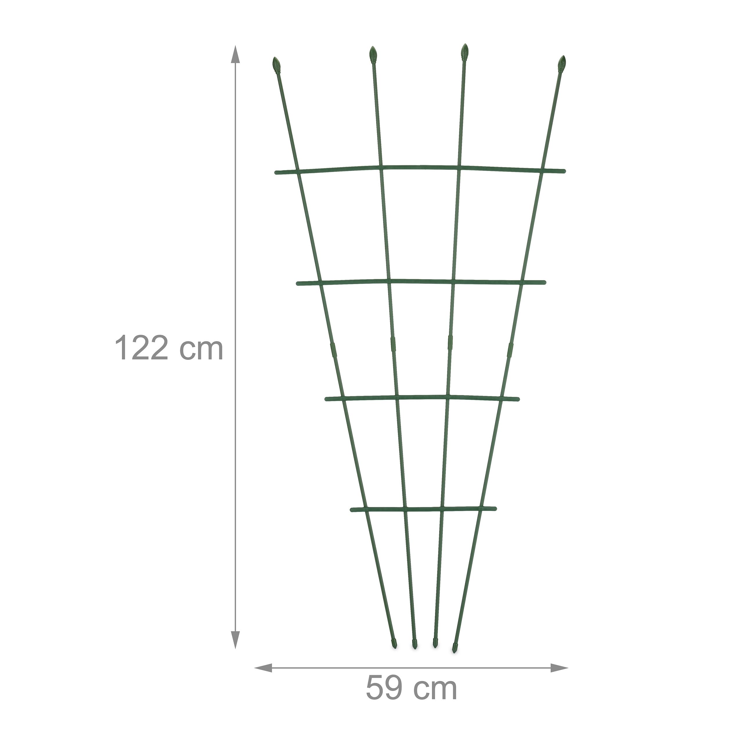 Relaxdays Supporto per Piante Rampicanti, Set 2 Tralicci per Rose ed Edera, HxL: 122 x 59 cm, Acciaio e Plastica, Verde