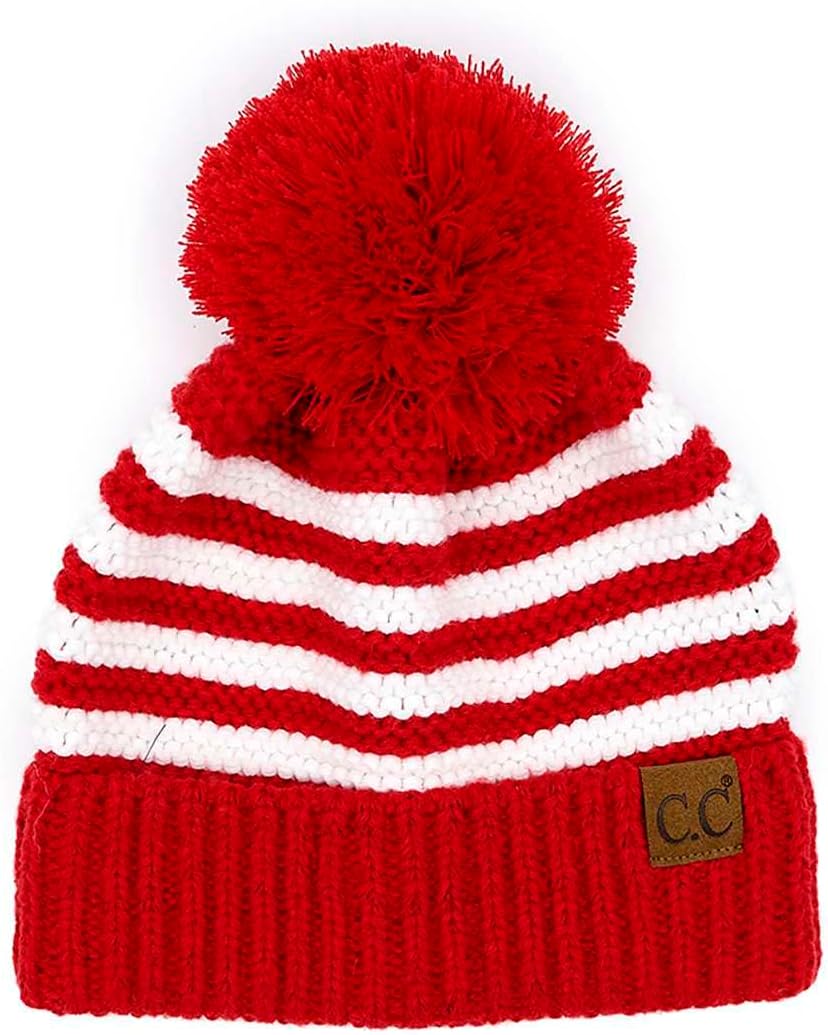 C.C Unisex Warm Soft Knit Pom Beanie Hat