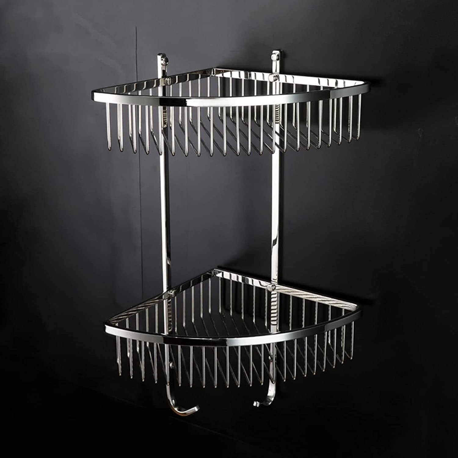 Badezimmerregal Bad Regal Eck-Duschregal Aus Edelstahl Mit Haken Für Badezimmer Und Küche Badezimmer Organizer