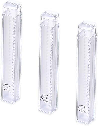 Dakoufish Estuche de transporte de pajitas de plástico, paquete de 3 cajas plegables reutilizables para popotes rectos de 5 a 8 pulgadas,