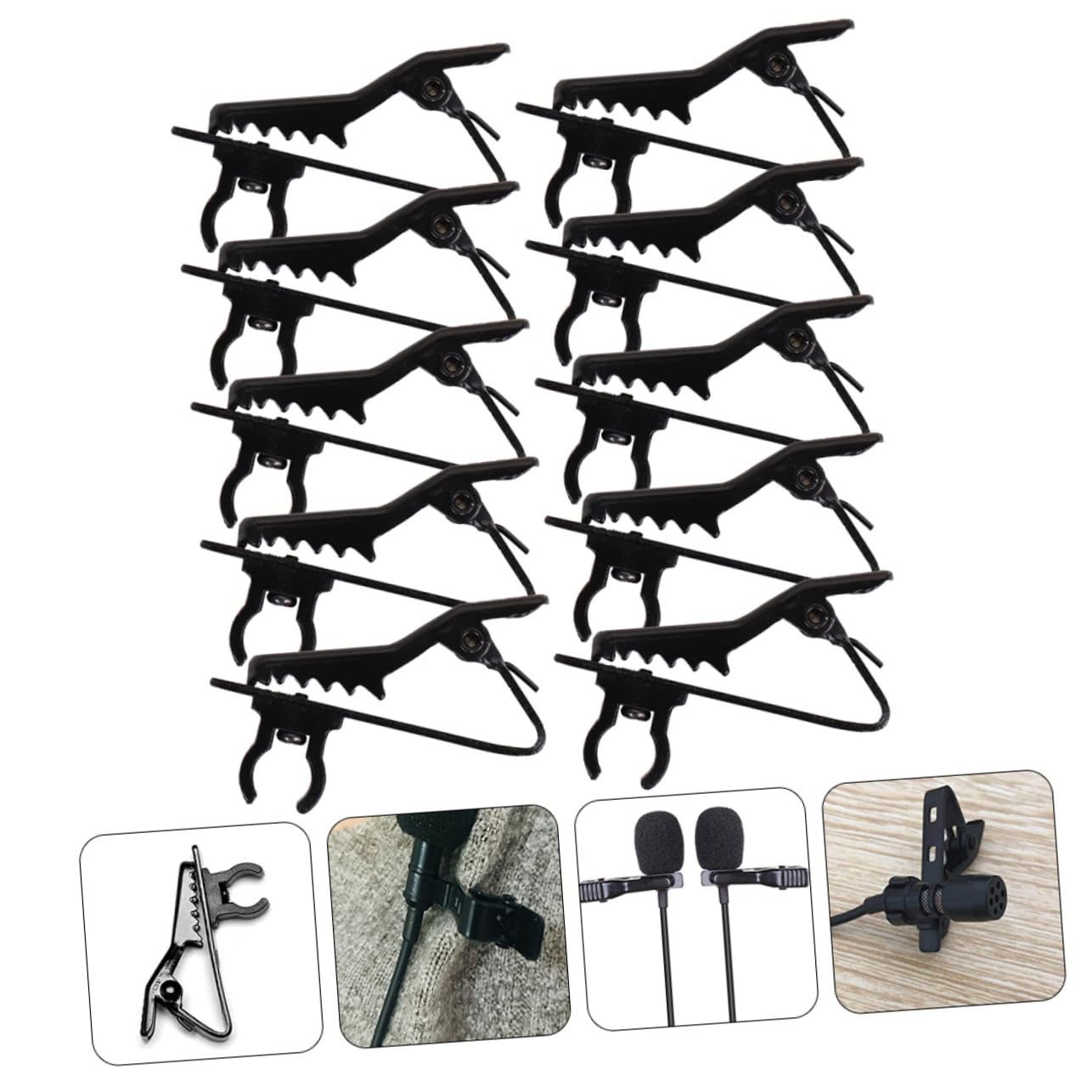 SWOOMEY 10Pcs Microphone Clips Durable Lavalier Mic Holders for Ktv and Stage Performances Lightweight Plastic Design for Easy Installation and Secure Fit