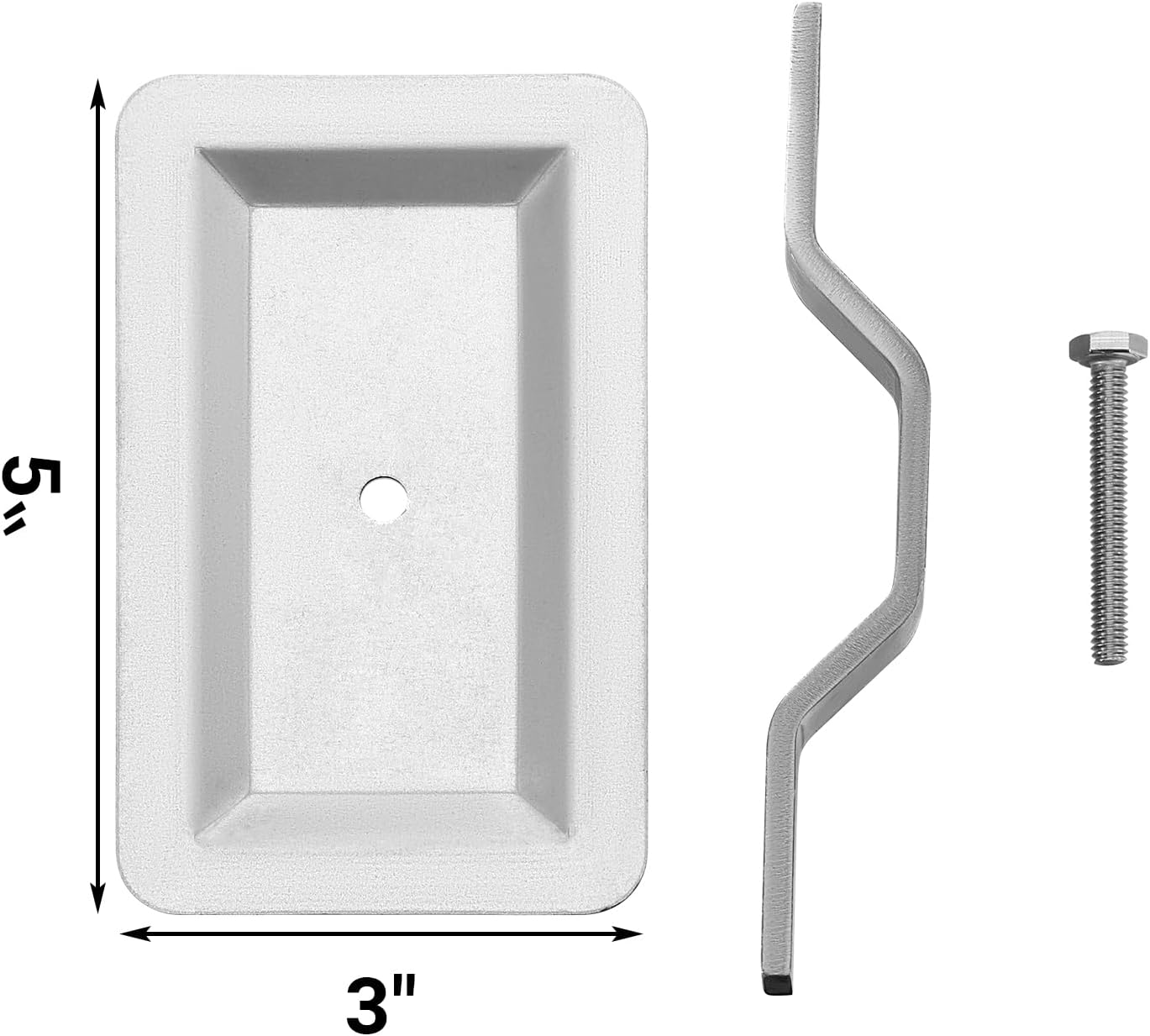 Hand Hole Cover for Light Poles Galvanized Steel Cover Plate with Stainless Steel Mounting Strap and Bolt (Rectangle,3" X 5")