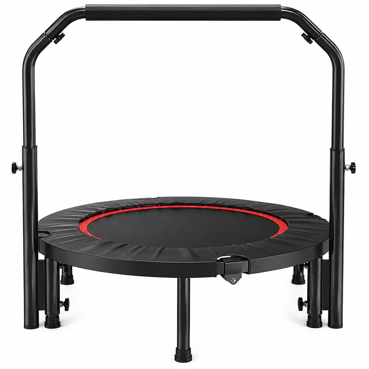 Trampolina fitness Rebounder z regulowanym uchwytem piankowym, przenośny sprzęt do ćwiczeń dla dorosłych, treningi wewnątrz i na zewnątrz, maksymalne obciążenie 150 kg