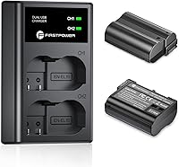 Vista 1 de FirstPower Paquete de 2 baterías EN-EL15/EL15a/EL15b/EL15c y cargador dual USB compatible con Nikon Z6 Z7 D750 D850 D7000 D7100 D7200 D7500 D500