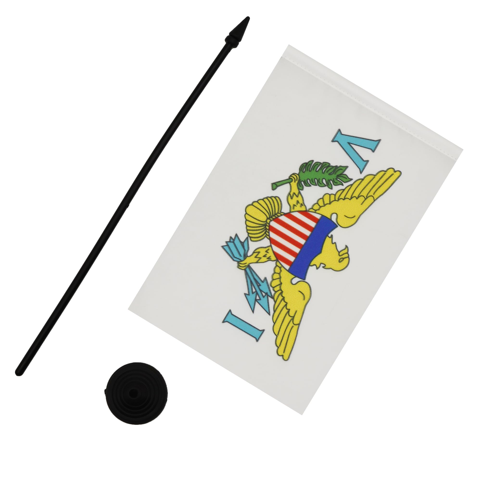 AZ FLAG Virgin Islands of the United States Table Flag 5'' x 8'', Virgin Islander Office Decoration 100% Polyester 21 x 14 cm - Image 3