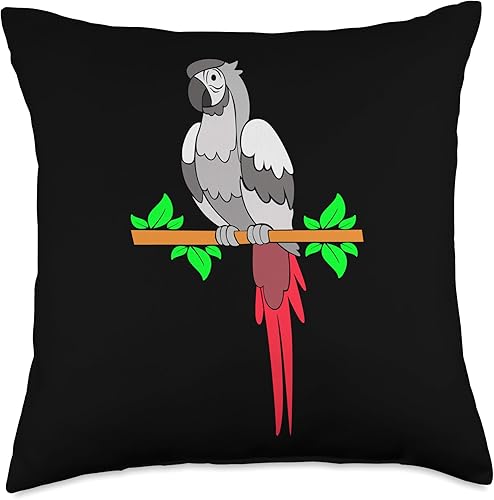 Papagei - Vögel sind super African Grey Pet-Bird Lover Throw Pillow, 18x18, Multicolor