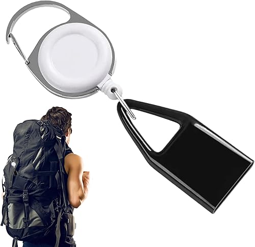 Miniatura 3 de Clip retráctil, soporte retráctil portátil llavero llavero para viajes, camping, senderismo, pesca, un solo clip
