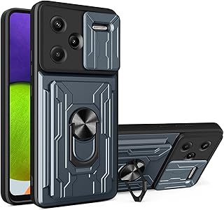 ILING Wallet Case for Xiaomi Redmi Note 13 Pro+ 5G/Plus 5G, Ultra-Thin Matte Hard PC Case Anti-Shock Silicone Cover with C…