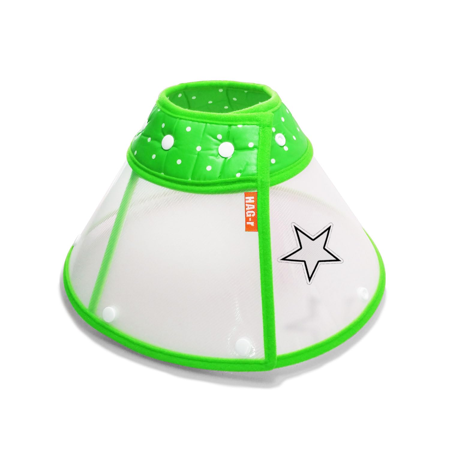 HAG-r Lightweight Small Dog Cone Adjustable 5in 13in, Soft Cone for Cats to Stop Licking, Recovery Collar After Surgery(Green, XL)