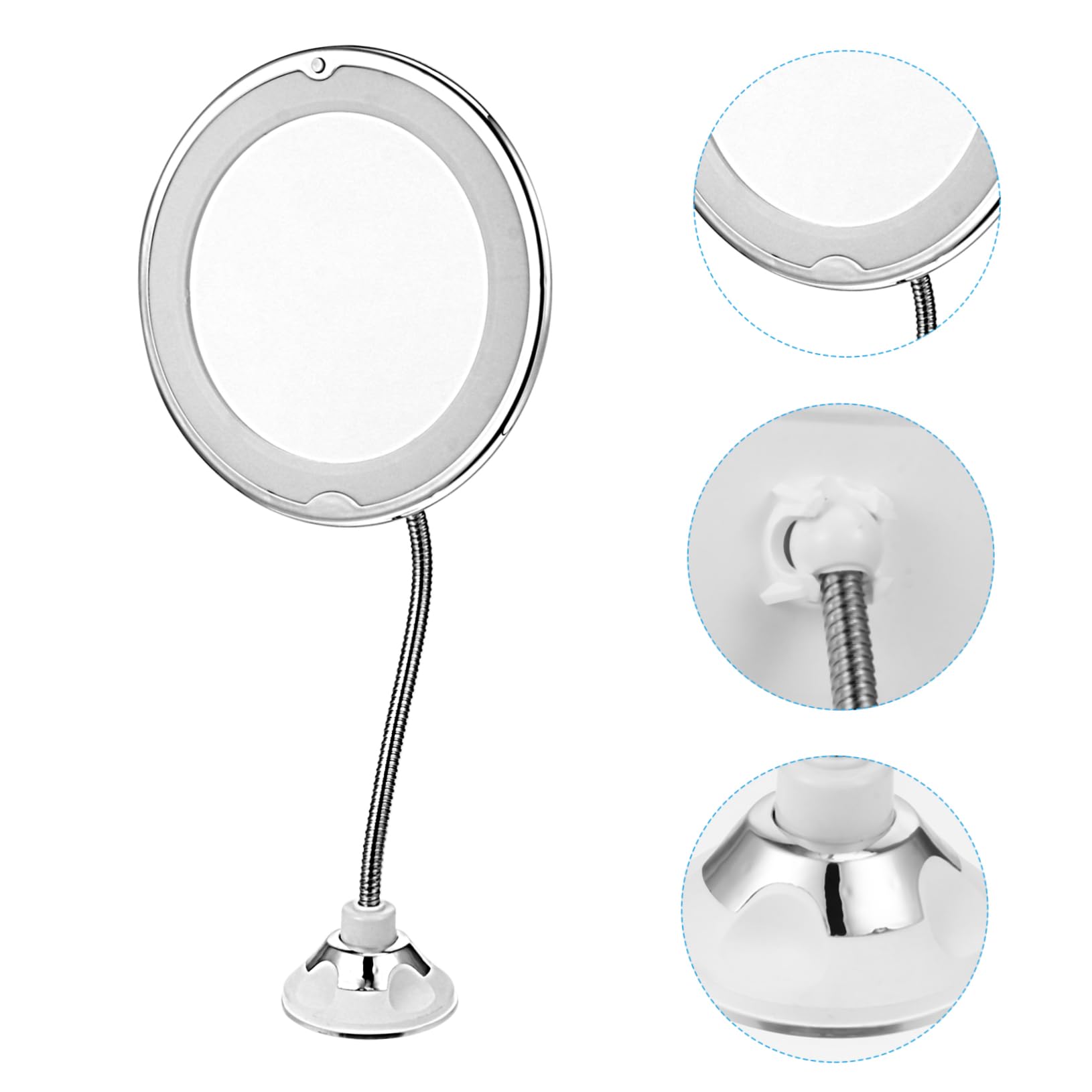 VALICLUD Vergrößerungsspiegel mit Saugnapf 10 Stück mit LED Licht, Weiß