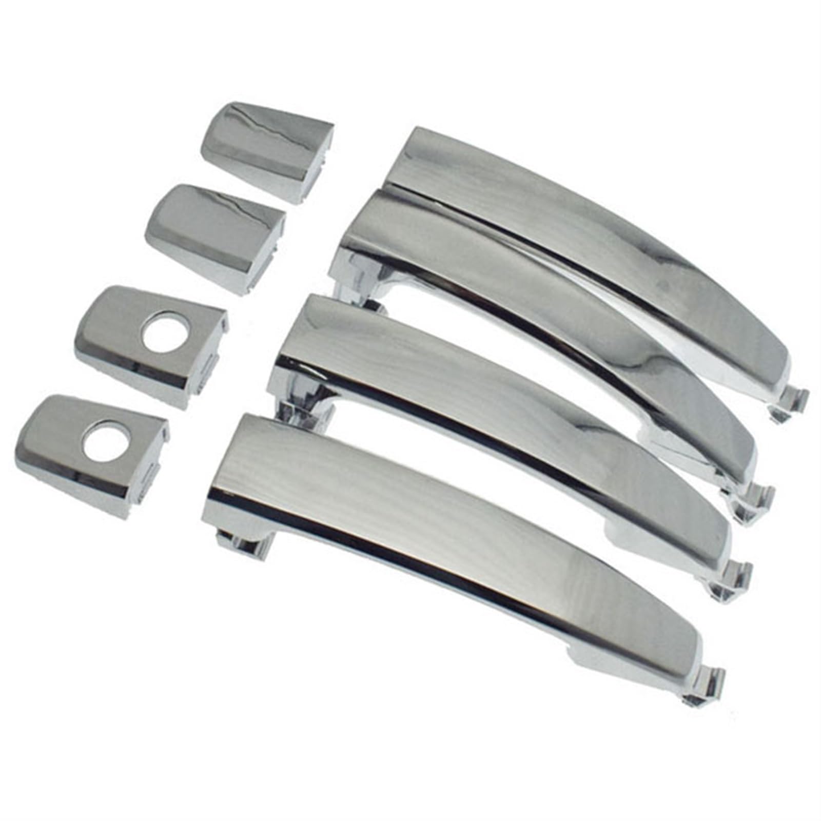 POQWERIQ Car Outside Exterior Door Handles Chrome Front Rear Left Right for Chevrolet for Aveo 2007 2008 2009 2010 2011