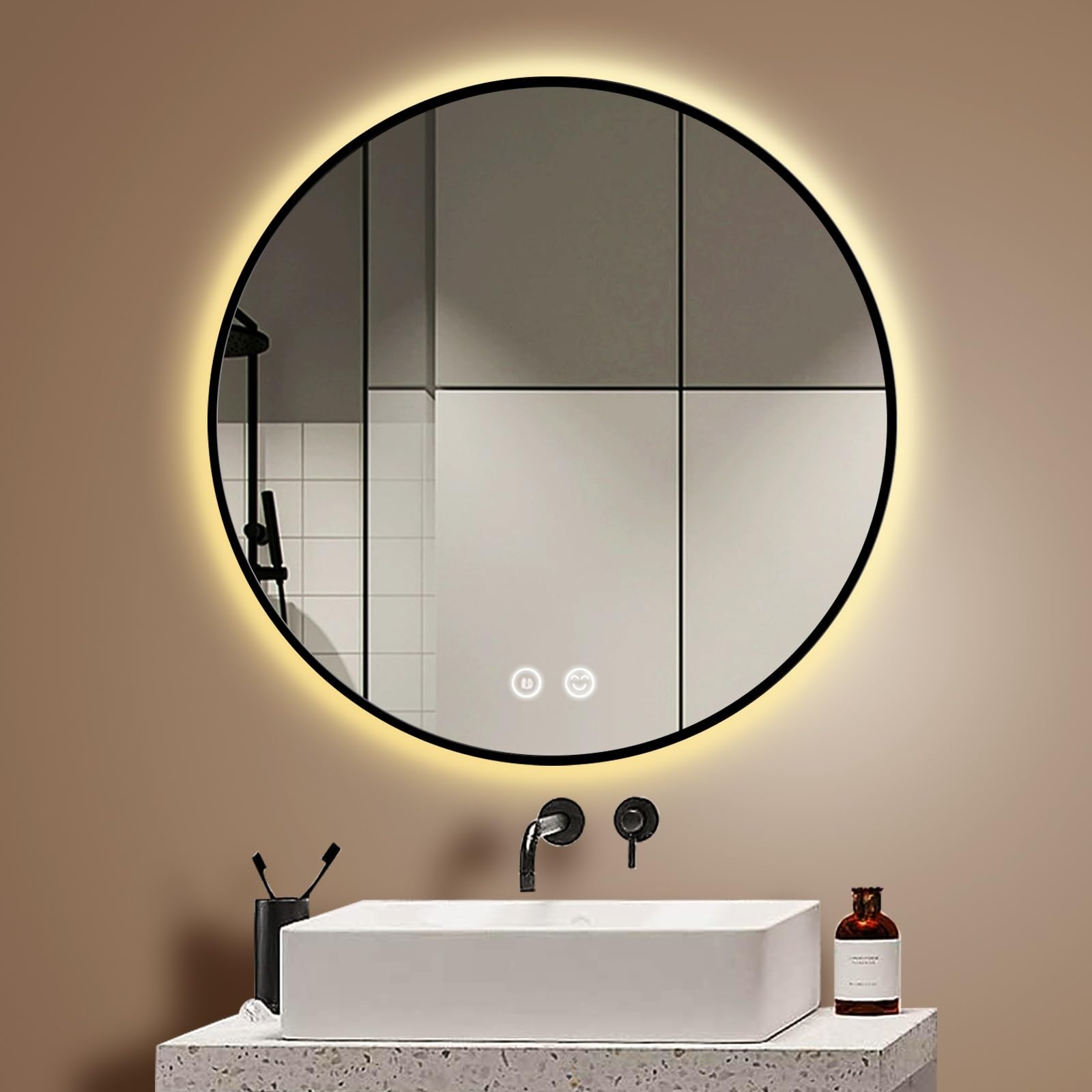 LED-Badezimmerspiegel Mit Front- & Hintergrundbeleuchtung – Dimmbar, Beschlagfrei, 3 Farbtemperaturen