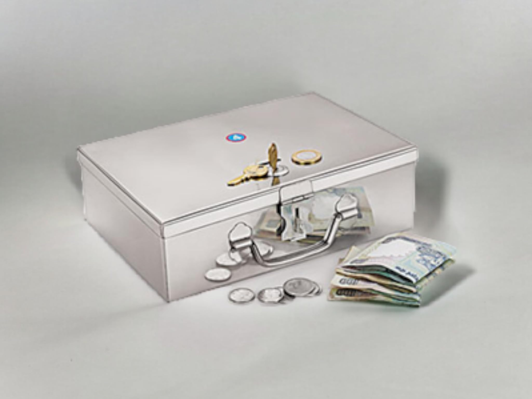 JOWEL Jewellery Storage/Cash Boxes - Stainless Steel (with pre-fitted Lock on top) (10 inch: 10" L x 7" W x 3" H) (B09PZ7DTL6) Amazon Price History, Amazon Price Tracker
