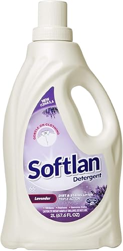 Softlan Detergente Líquido Aroma Lavanda 67oz Manchas y Suciedad Blanqueamiento Ropa