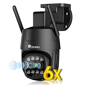 Amazon.co.jp: 【 2眼式レンズ 】 Ctronics 防犯カメラ 屋外 6倍