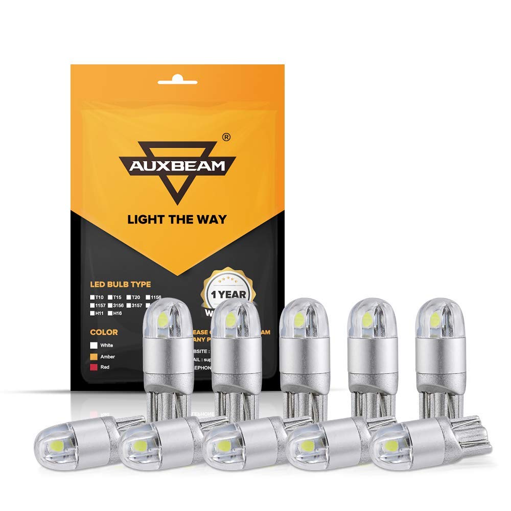 194 LED Bulbs White, Super Bright 168 T10 W5W 2825 Light Bulbs 6000K 3030 Chips Replacement Bulb for License Plate Lights, Dome Map Light, Courtesy Light Bulbs 10 Pack