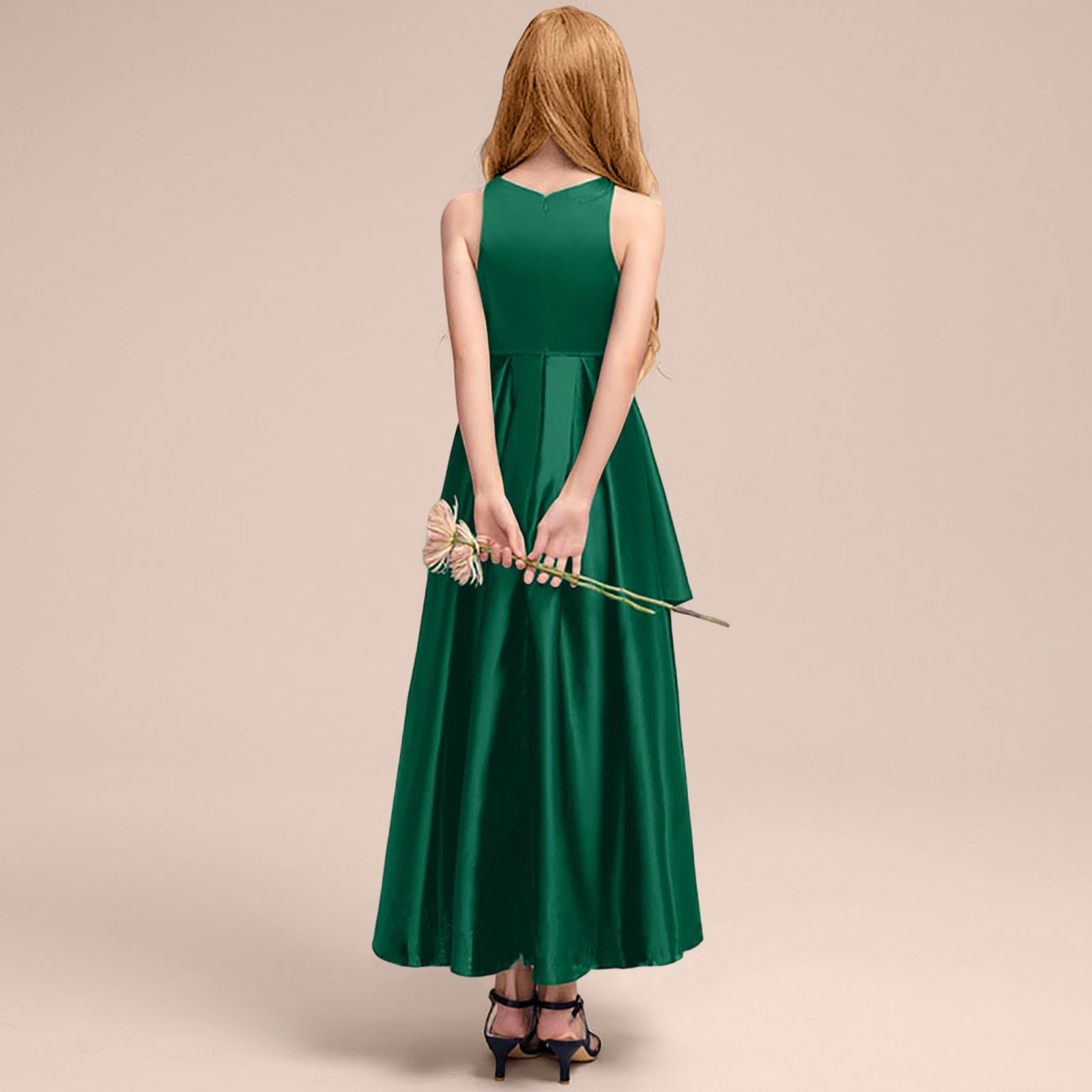Generisch Vestido de noche para niña, vestido de fiesta para conciertos, desfiles, elegante, sin mangas, para niños pequeños a adolescentes