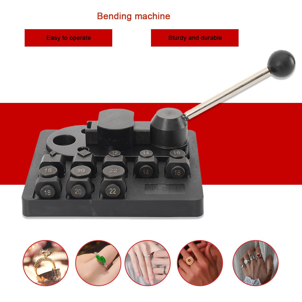 Lfhelper Ringbiegewerkzeug, Manuell Ringbieger für 12/14/16/18/20/22mm | Multifunktionales Schmuck Ring Ohrring Biegemaschine, für DIY Schmuckherstellung Jewelry Reparatur