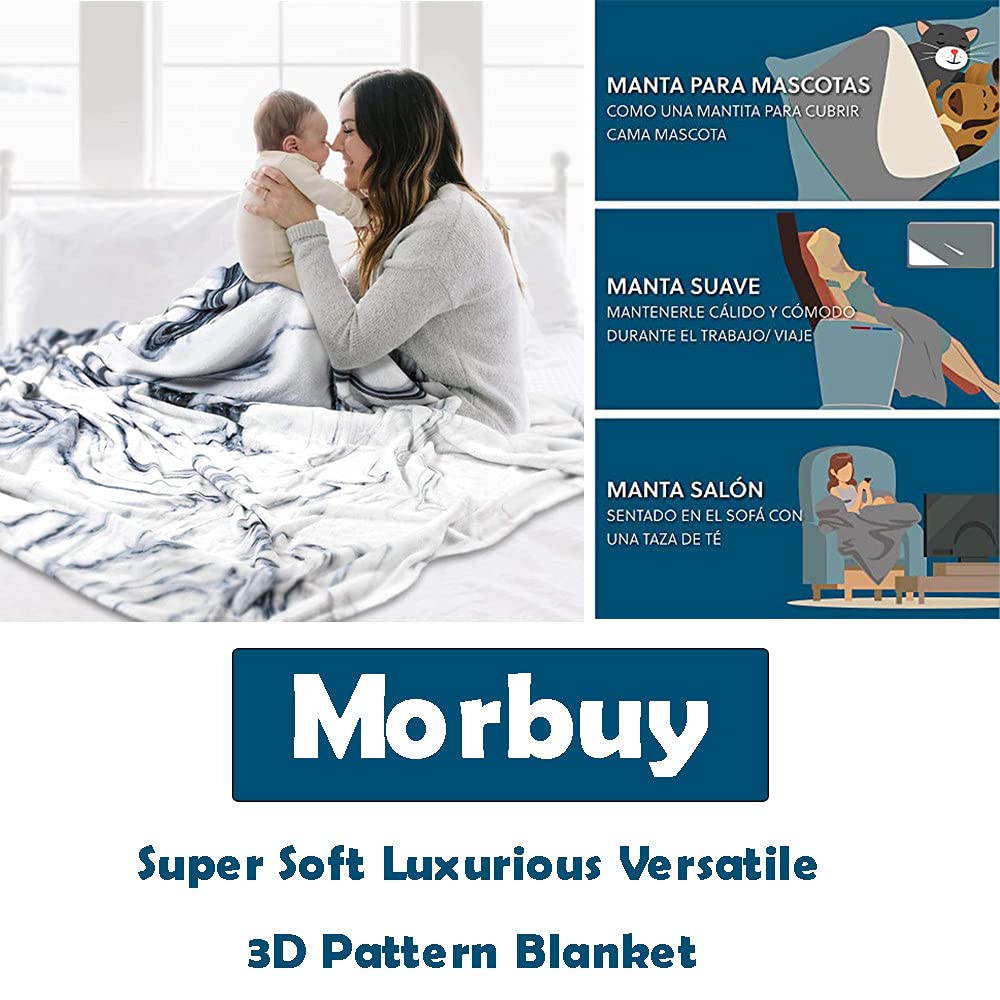 Morbuy Coperta in Morbida, Super Calda Vello in Microfibra di Flanella Coperta da Soggiorno copriletto Copri Divano Viaggio Picnic Coperta Snug rug (Pesce,150x100cm