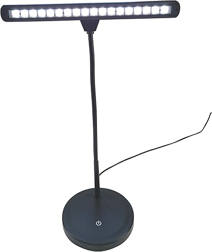 Miniatura 3 de Lámpara de música de piano extra ancha - 18 luces LED para piano, escritorio, lectura, manualidades, incluye adaptador de enchufe de pared