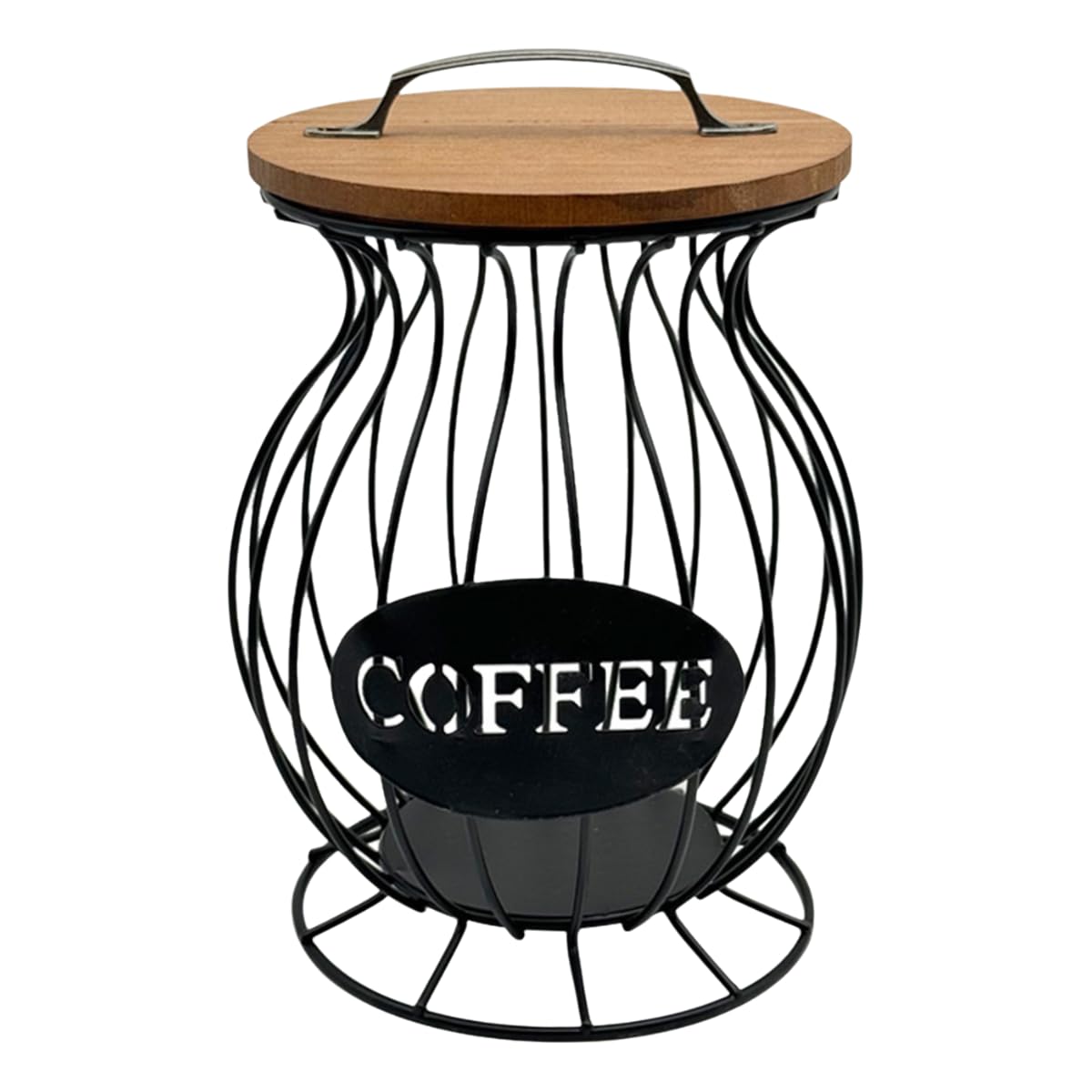 Elnwnnkc 0338A Black With Cov Multipurpose Sturdy Elegant Coffee Storage Basket With Lid To Keep Your Coffee Gear Organized And Easy Accessible Gear Storage