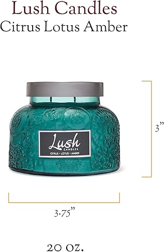 Miniatura 2 de A Cheerful Giver - Citrus Lotus Amber - Tarro de vela perfumado grande de 20 onzas con tapa - Exuberante - 95 horas de tiempo de combustión, regalo