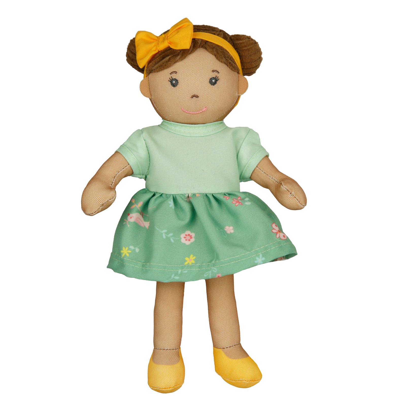 Heless 507 - Rag doll girl Martha with green dress to put on and take off, approx. 22 cm soft doll for cuddling, playing and loving